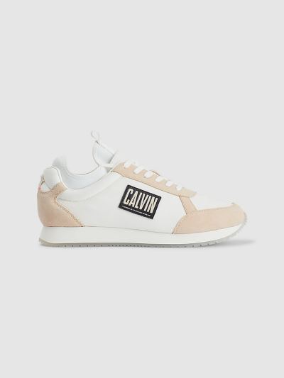 Calvin Klein Cipők HU517479 | Calvin Klein Suede Férfi Sportcipő Fehér / Világos Narancssárga